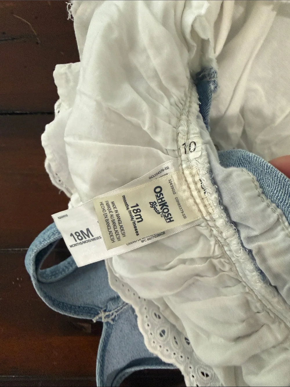 OshKosh B'gosh Light Blue Denim Top with White Eyelet Skirt